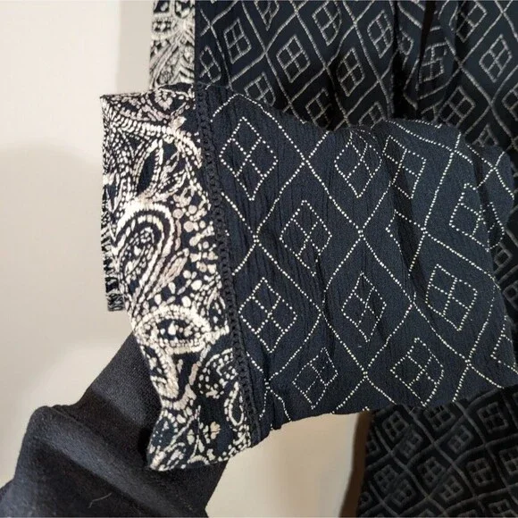 O'Neill Navy Print Casual Johnny Floral Summer Wide Leg Pants Women Size M - Picture 3 of 7